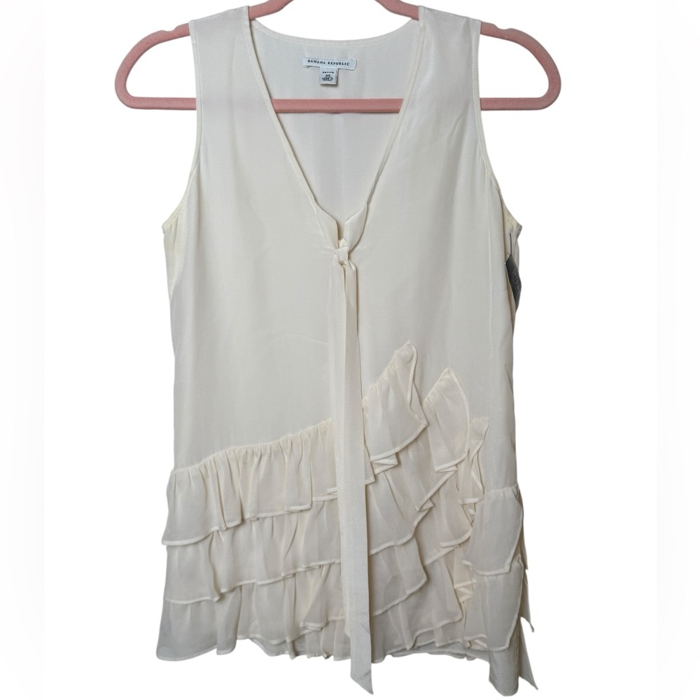 Banana Republic Cream Ruffle Blouse